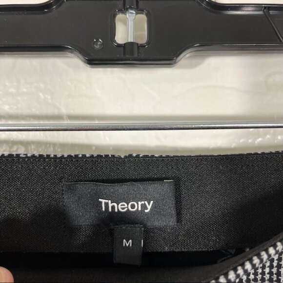 Theory Houndstooth Skinny Ponte Legging With Zipper Ankle Detail Medium Pants - Picture 3 of 6